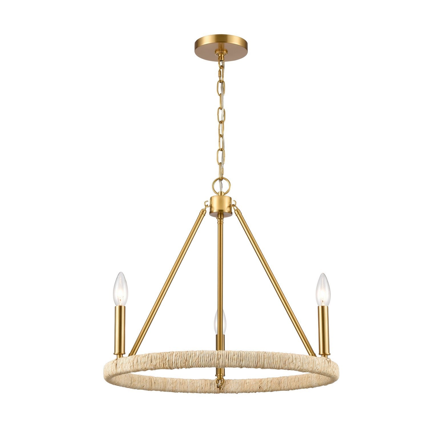 ELK Home - 32473/3 - Three Light Chandelier - Abaca - Brushed Gold