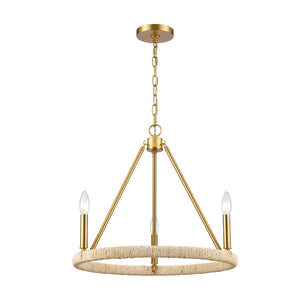 ELK Home - 32473/3 - Three Light Chandelier - Abaca - Brushed Gold