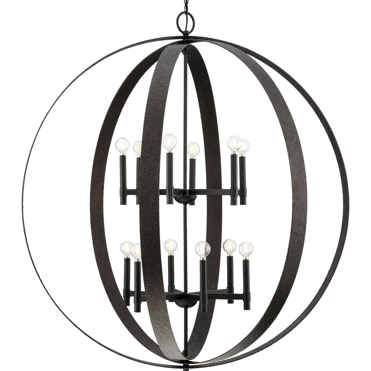 Progress Lighting - P400409-31M - 12 Light Chandelier - Allegheny - Matte Black