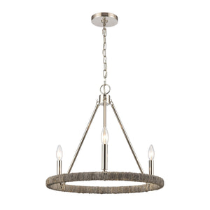 ELK Home - 32483/3 - Three Light Chandelier - Abaca - Polished Nickel