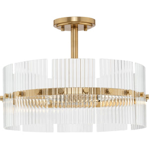 Progress Lighting - P500456-205 - Four Light Pendant - Seville - Soft Gold