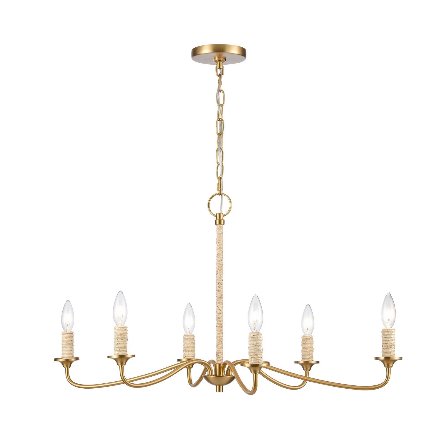 ELK Home - 32485/6 - Six Light Chandelier - Abaca - Brushed Gold