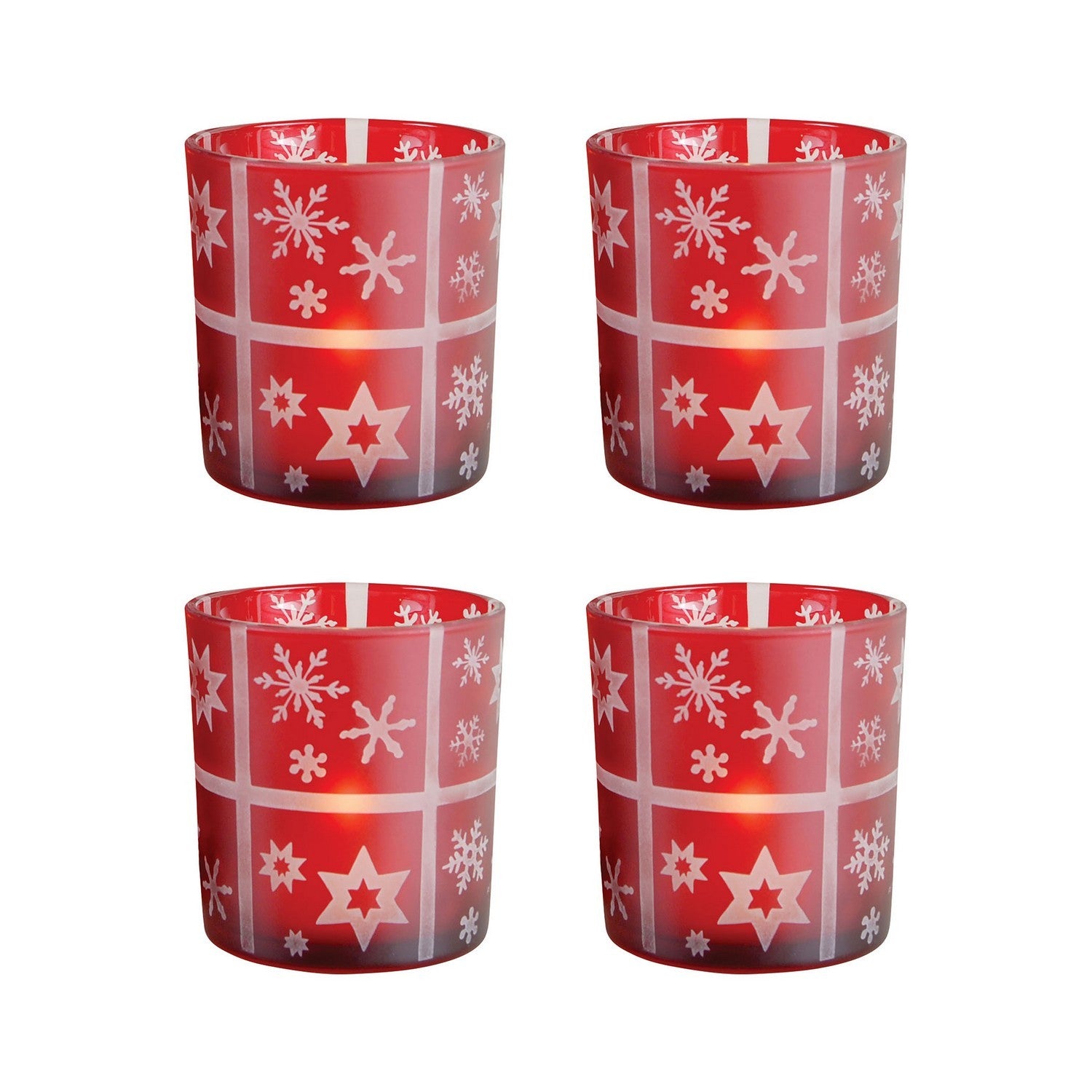 ELK Home - 393075/S4 - Set of 4 Votive - Festival - Red