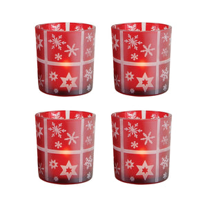 ELK Home - 393075/S4 - Set of 4 Votive - Festival - Red