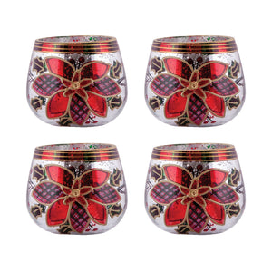 ELK Home - 394621/S4 - Holders (Set Of 4) - Poinsettia - Antique Silver