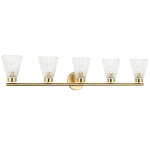 Dainolite Ltd - VIE-385W-AGB - Five Light Vanity - Vienna - Aged Brass