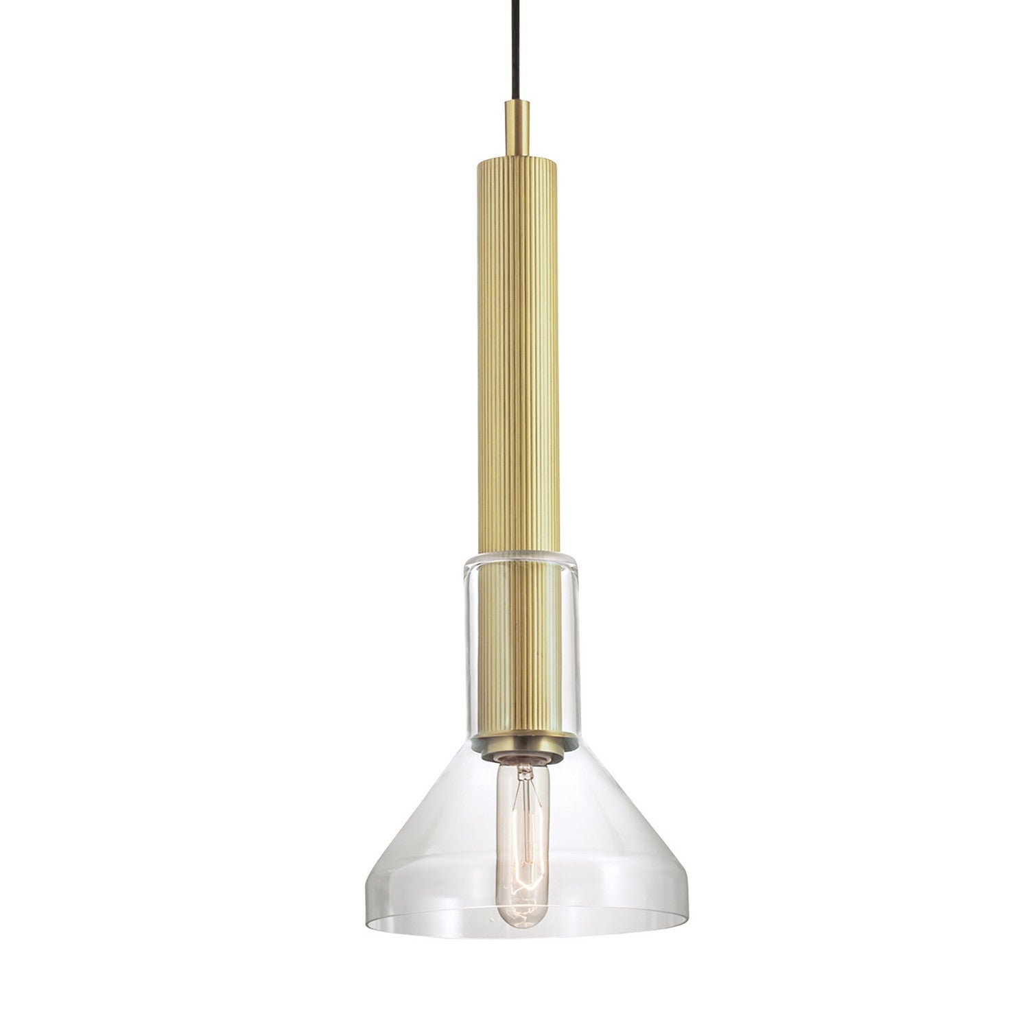 ELK Home - 5386-SB-CL - One Light Pendant - Funnel - Satin Brass