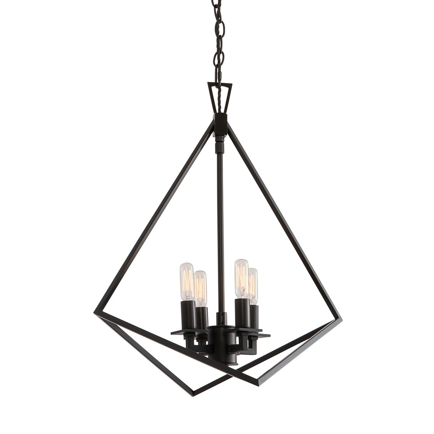 ELK Home - 5388-MB-NG - Four Light Chandelier - Trapezoid Cage - Matte Black