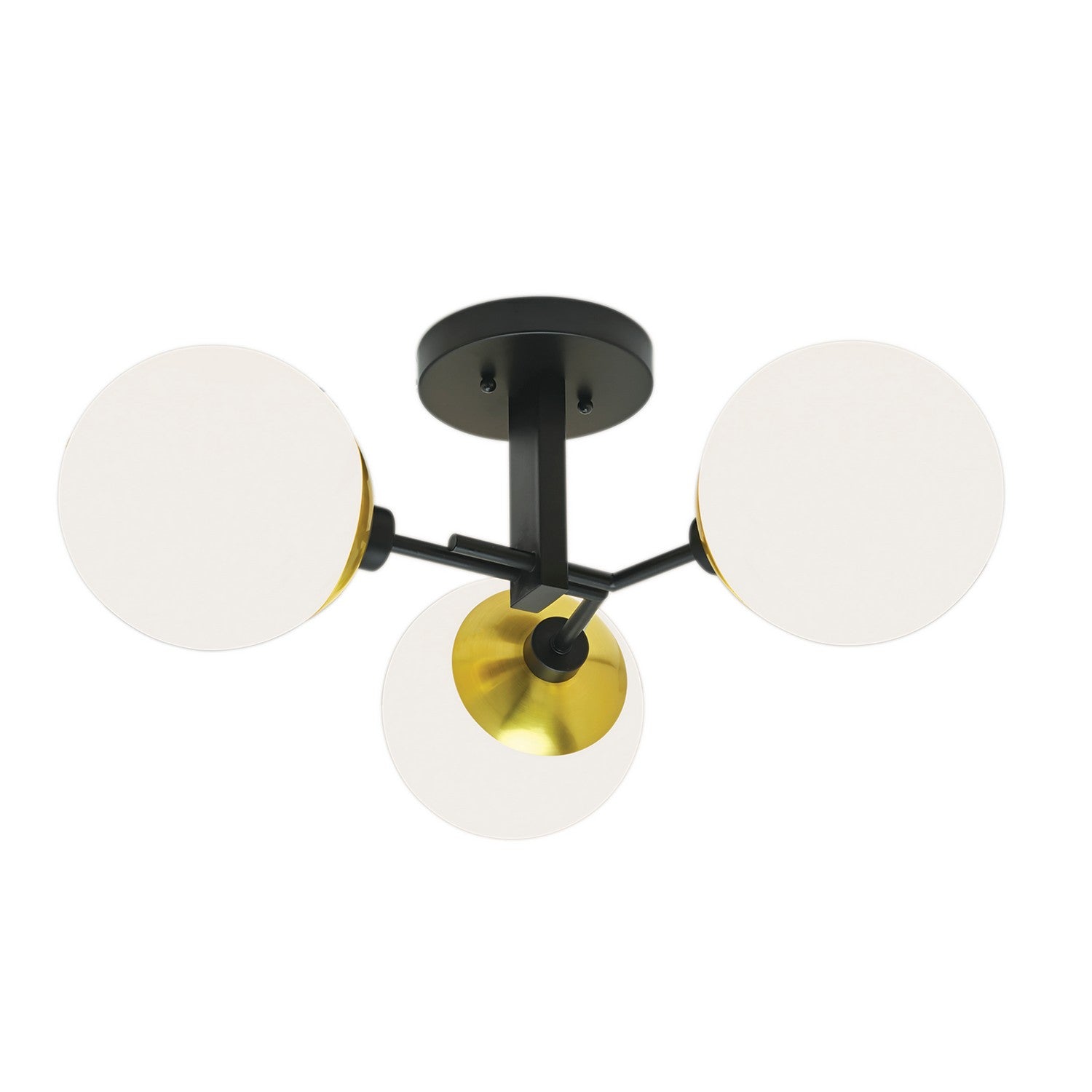 ELK Home - 5675-PB-OP - Three Light Semi Flush Mount - Triple Play - Matte Black