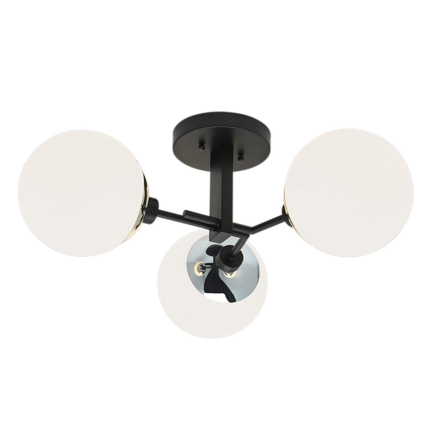 ELK Home - 5675-PN-OP - Three Light Semi Flush Mount - Triple Play - Matte Black