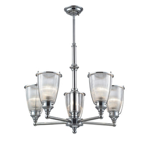 ELK Home - 60007-5 - Five Light Chandelier - Halophane - Polished Chrome