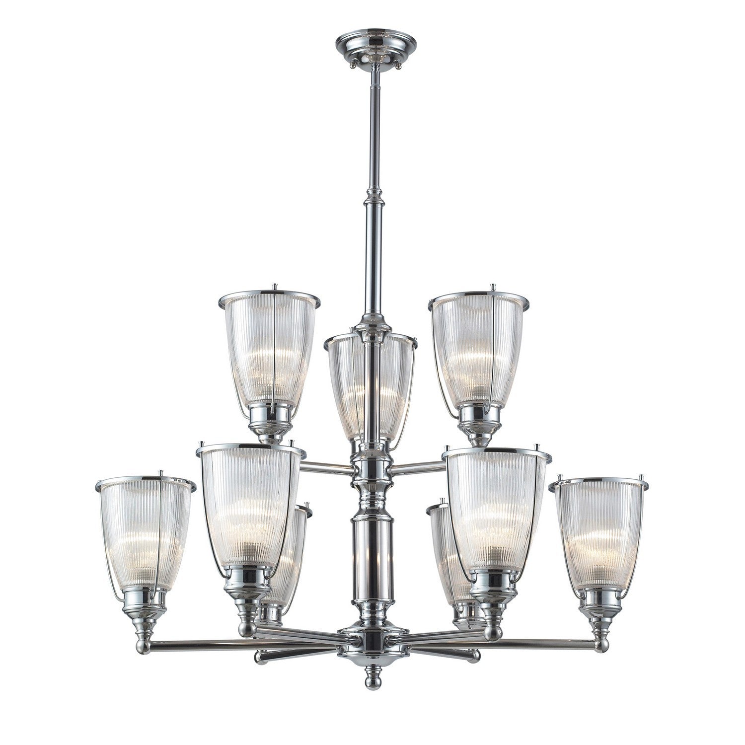 ELK Home - 60008-6+3 - Nine Light Chandelier - Halophane - Polished Chrome