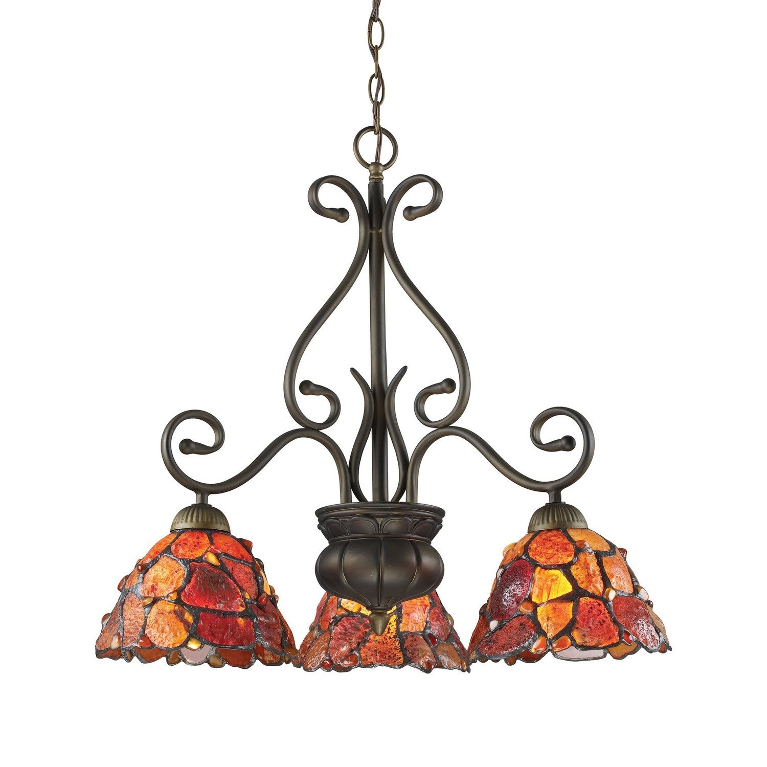 ELK Home - 70005-3 - Three Light Chandelier - Carelina - Tiffany Bronze