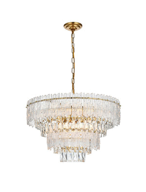 Elegant Lighting - 1780D25SG - Eight Light Chandelier - Emilia - Satin Gold And Clear