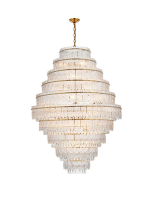 Elegant Lighting - 1780D42SG - 33 Light Chandelier - Emilia - Satin Gold And Clear