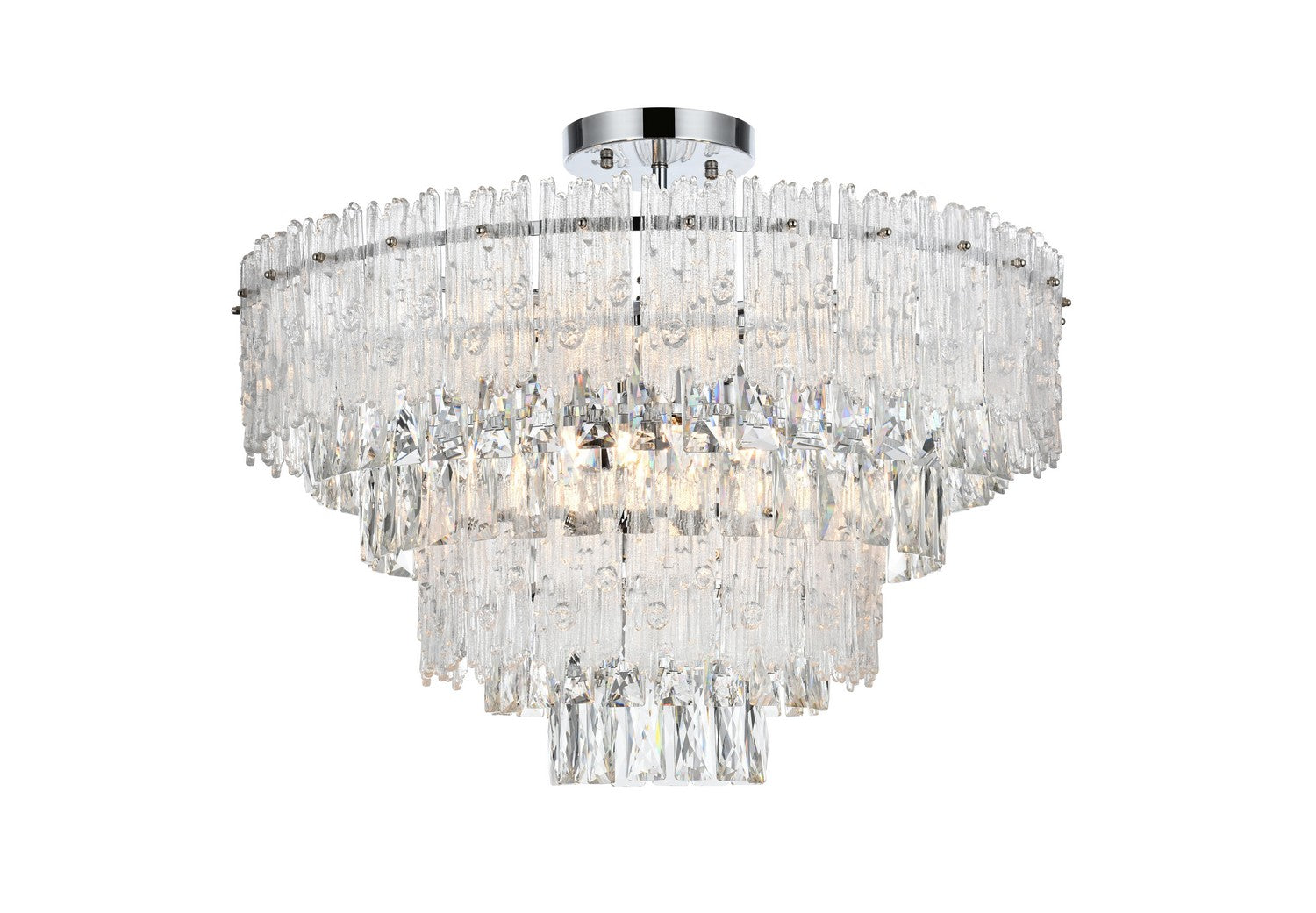 Elegant Lighting - 1780F25C - Eight Light Flush Mount - Emilia - Chrome And Clear