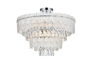 Elegant Lighting - 1780F25C - Eight Light Flush Mount - Emilia - Chrome And Clear