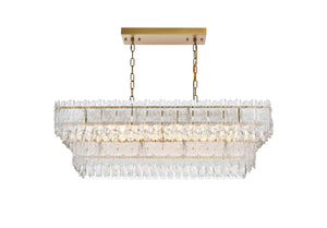 Elegant Lighting - 1780G37SG - Six Light Chandelier - Emilia - Satin Gold And Clear