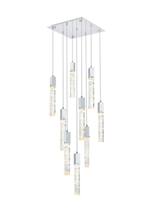 Elegant Lighting - 2088D20C - Nine Light Pendant - Aurora - Chrome and Clear