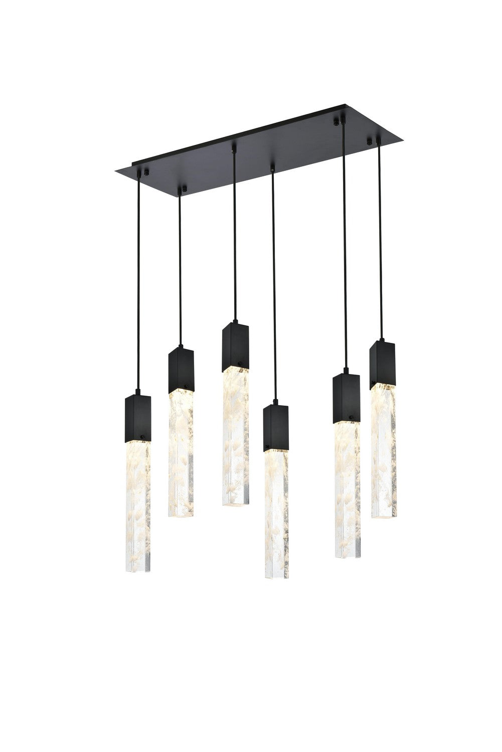 Elegant Lighting - 2088D32BK - Six Light Pendant - Aurora - Black And Clear