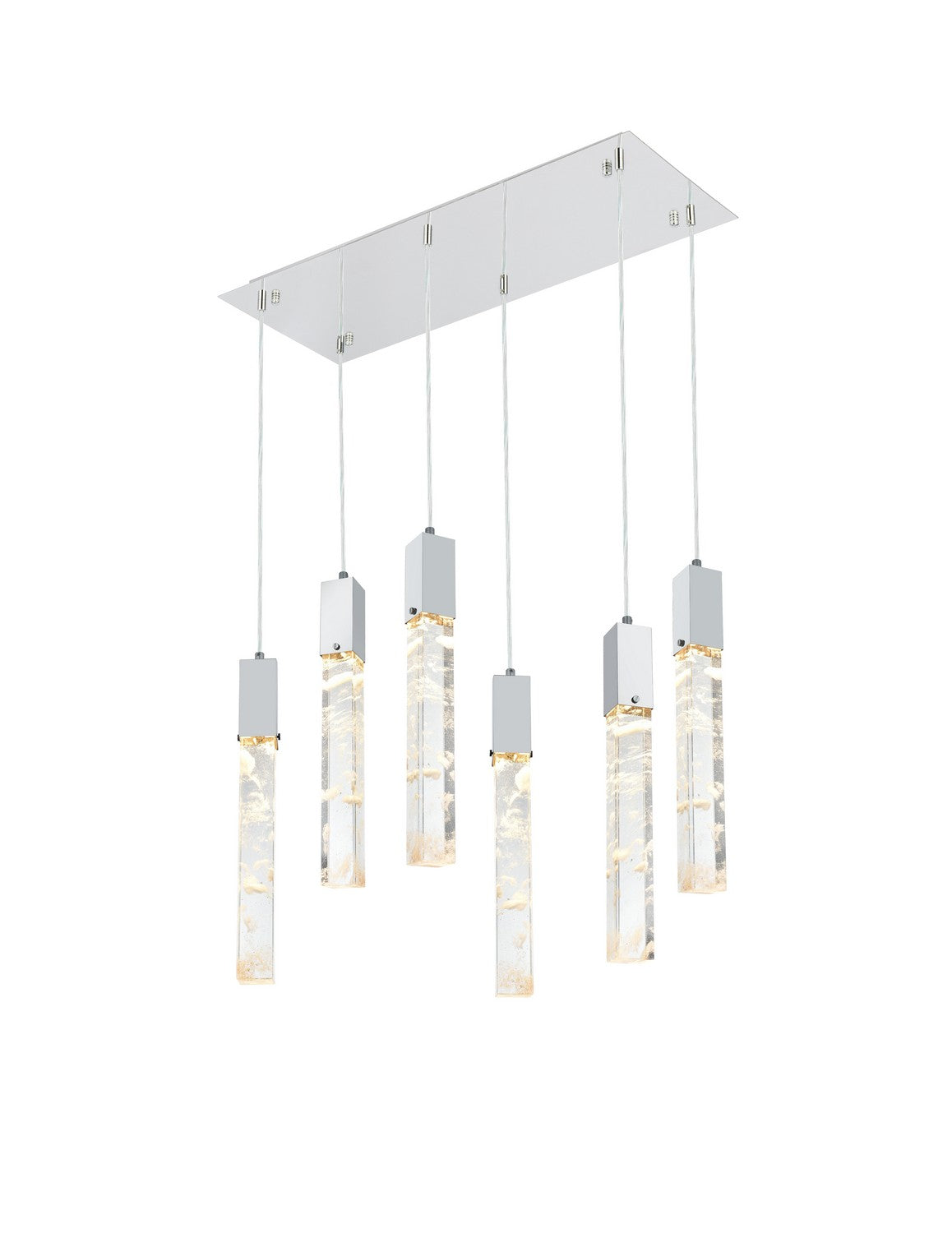 Elegant Lighting - 2088D32C - Six Light Pendant - Aurora - Chrome And Clear