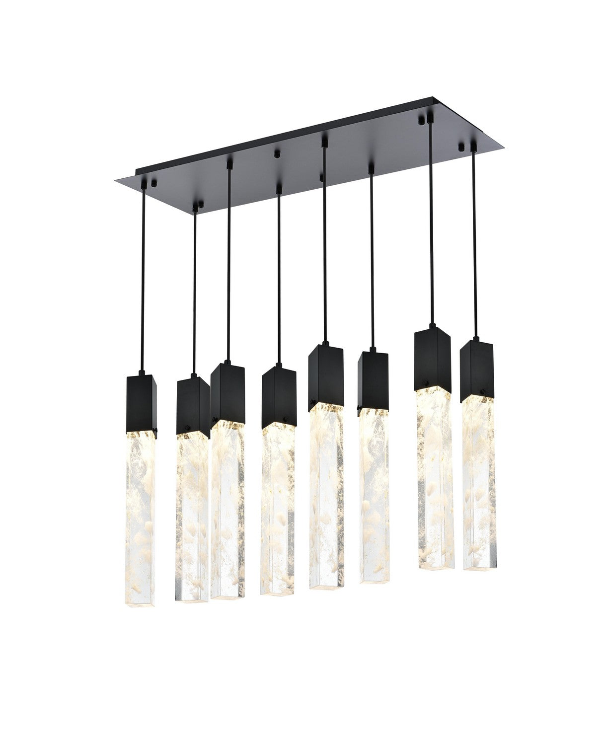 Elegant Lighting - 2088D36BK - Eight Light Pendant - Aurora - Black And Clear