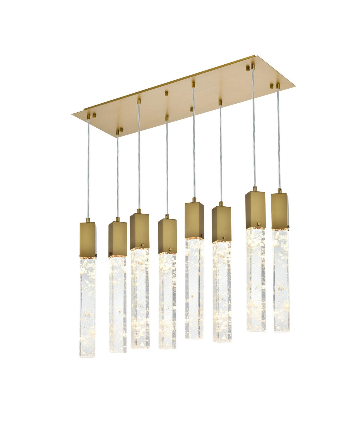 Elegant Lighting - 2088D36SG - Eight Light Pendant - Aurora - Satin Gold And Clear