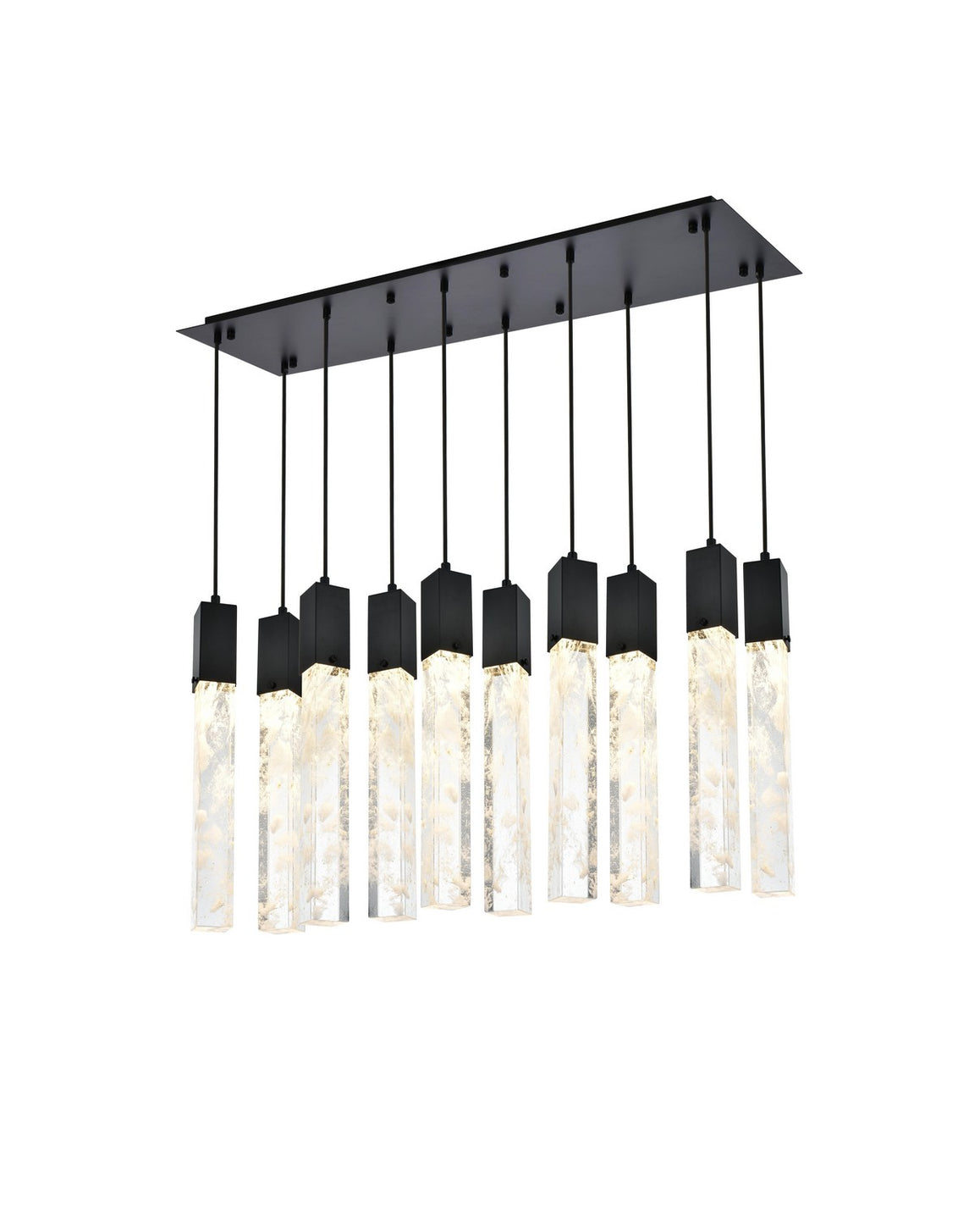 Elegant Lighting - 2088D42BK - Ten Light Pendant - Aurora - Black and Clear