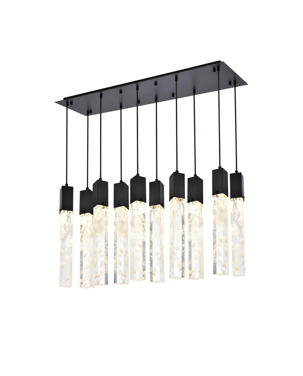 Elegant Lighting - 2088D42BK - Ten Light Pendant - Aurora - Black and Clear