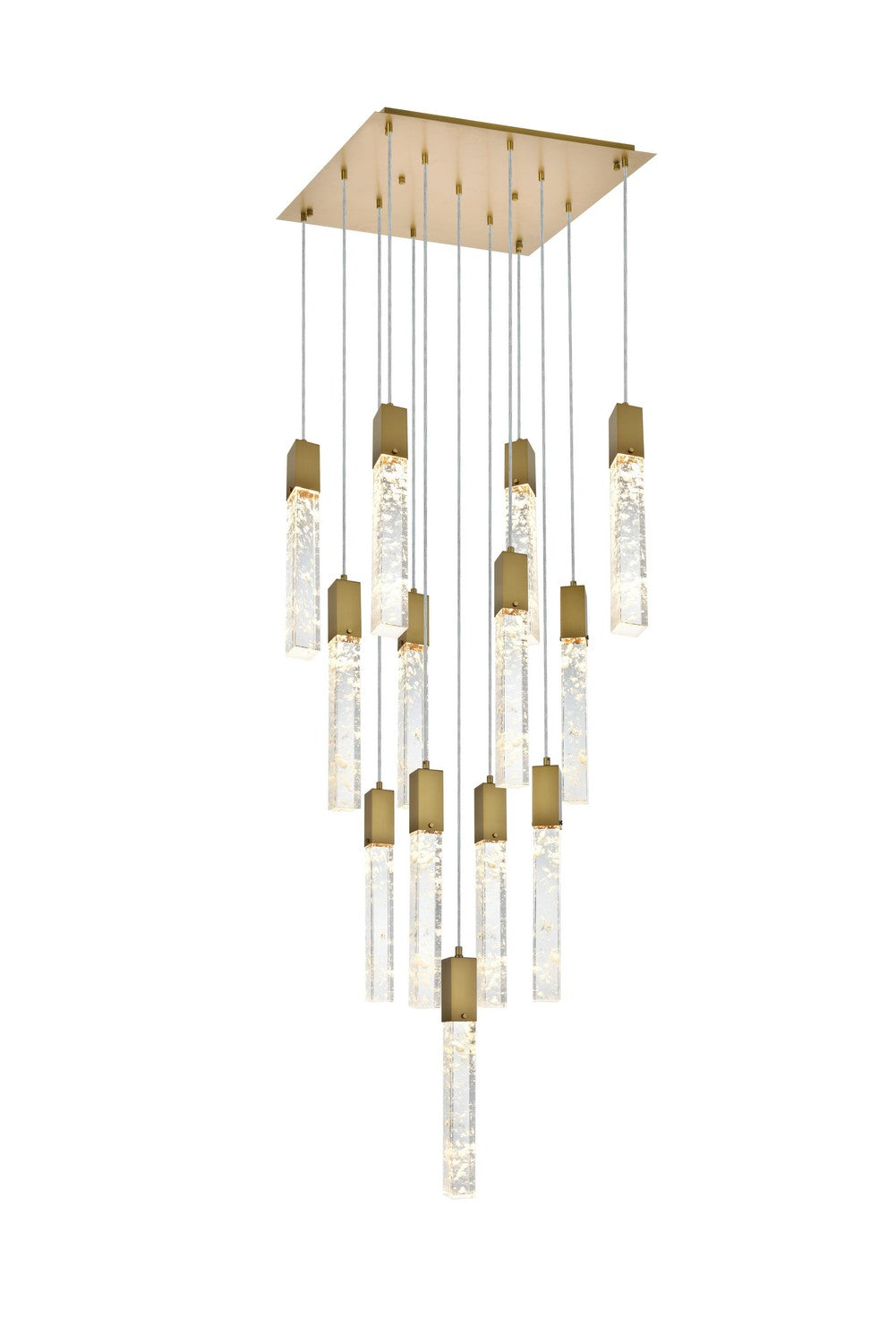 Elegant Lighting - 2088G26SG - 13 Light Pendant - Aurora - Satin Gold And Clear