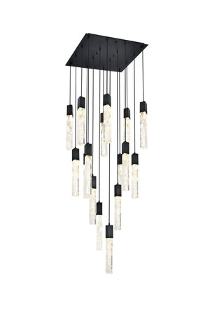 Elegant Lighting - 2088G30BK - 16 Light Pendant - Aurora - Black And Clear