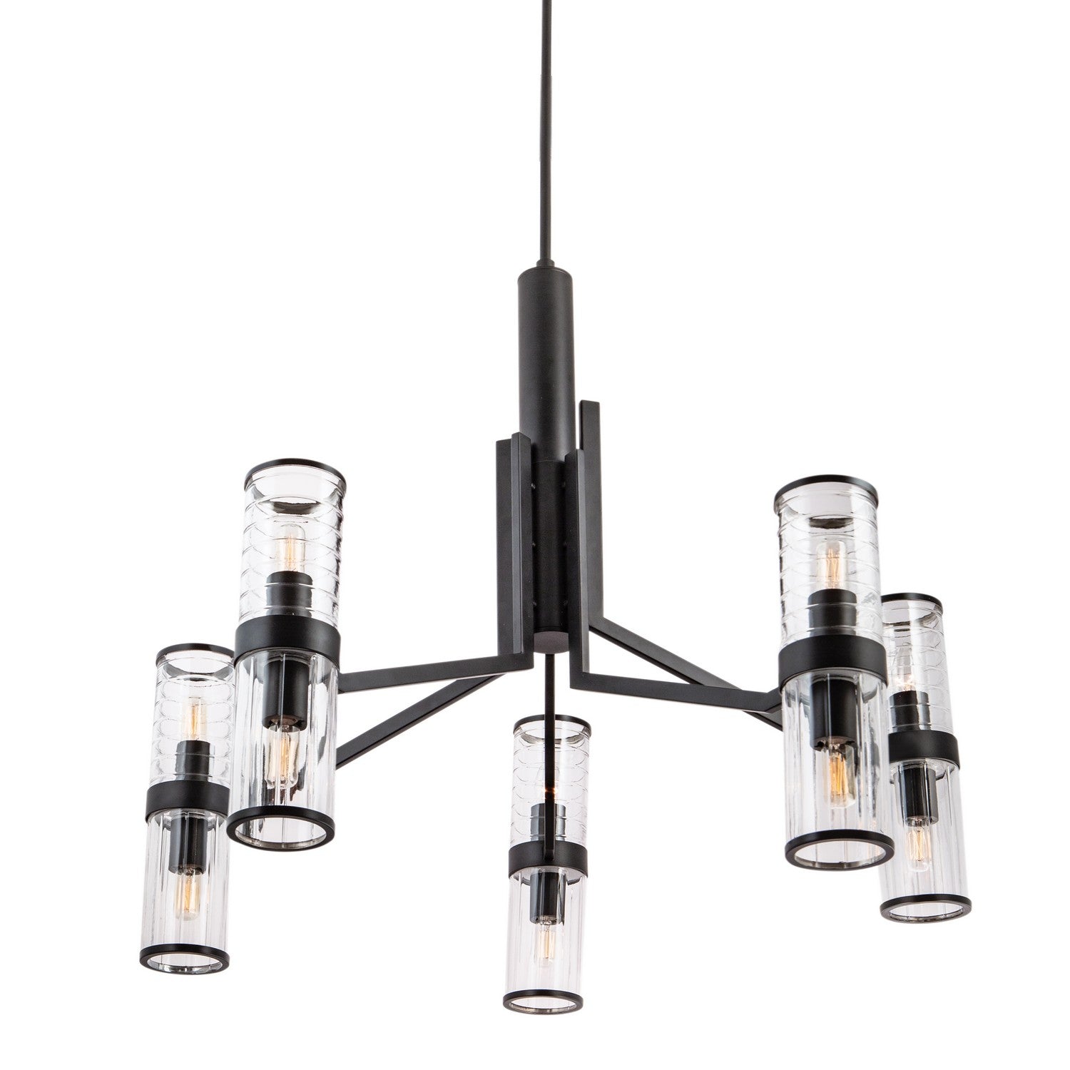 ELK Home - 8150-MB-CL - Ten Light Chandelier - Stripe - Matte Black