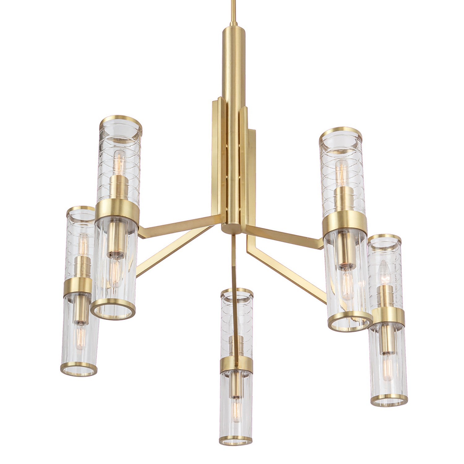 ELK Home - 8150-SB-CL - Ten Light Chandelier - Stripe - Satin Brass