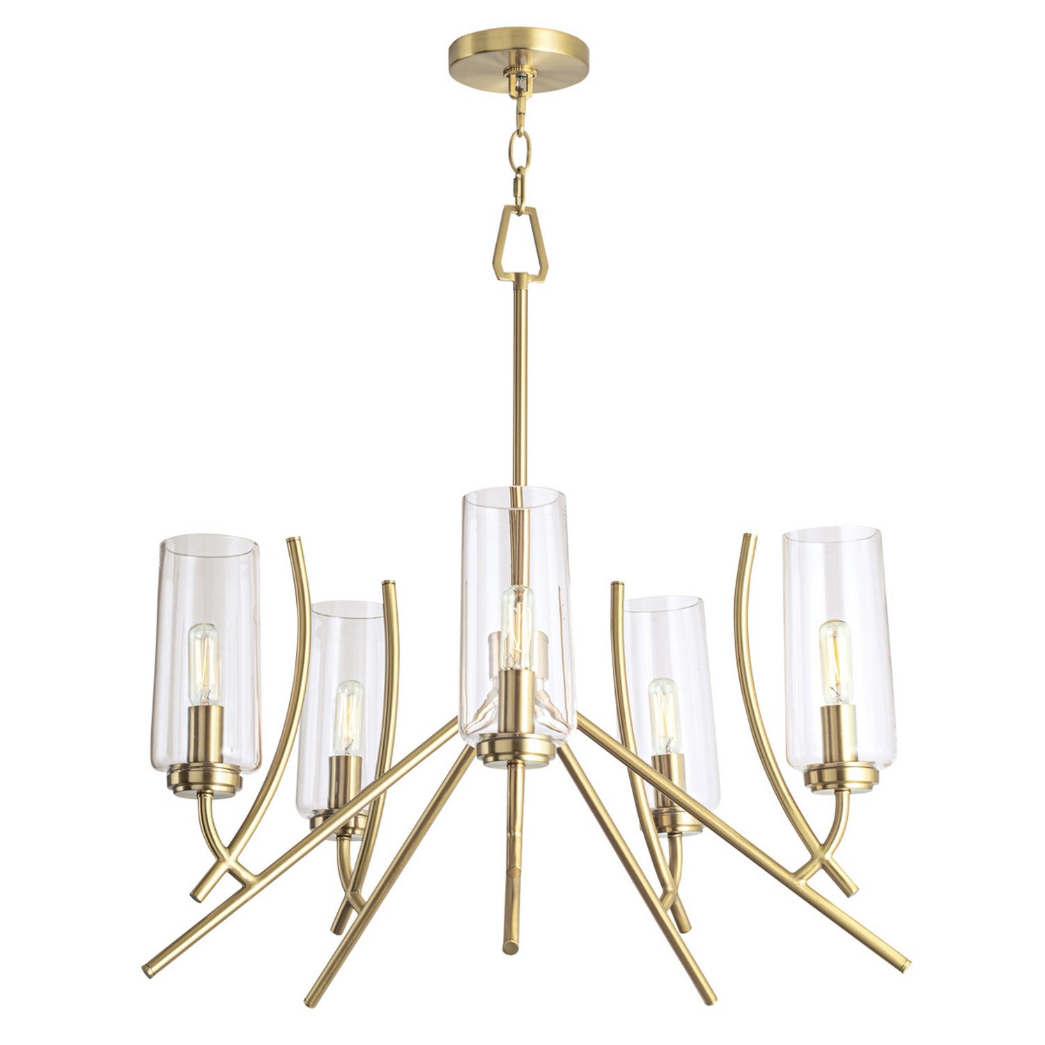 ELK Home - 8154-SB-CL - Five Light Chandelier - Tulip - Satin Brass