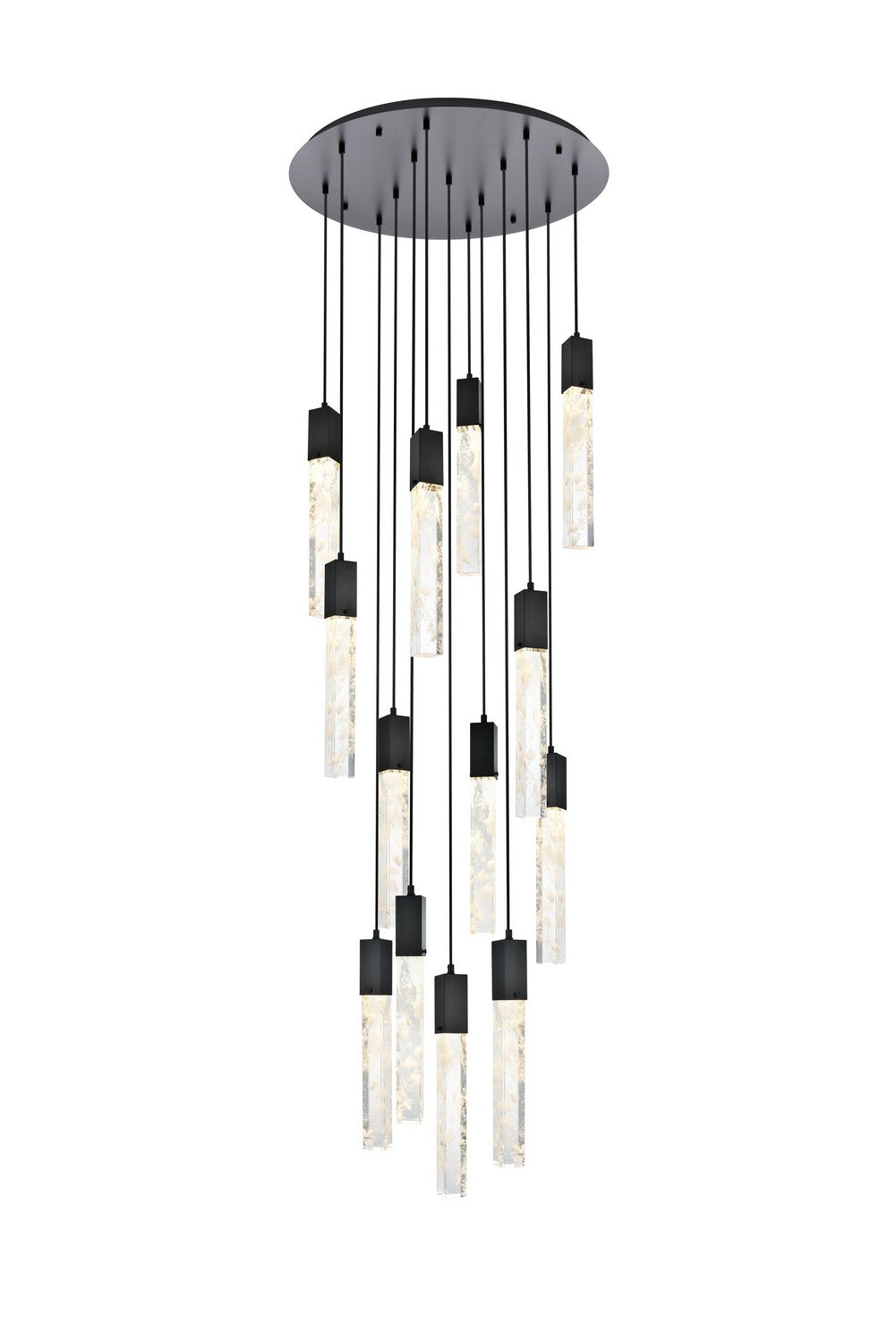 Elegant Lighting - 2089G30BK - 13 Light Chandelier - Aurora - Black And Clear