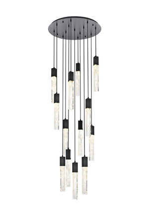 Elegant Lighting - 2089G30BK - 13 Light Chandelier - Aurora - Black And Clear