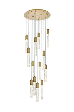 Elegant Lighting - 2089G30SG - 13 Light Chandelier - Aurora - Satin Gold And Clear