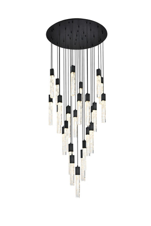 Elegant Lighting - 2089G42BK - 25 Light Chandelier - Aurora - Black And Clear