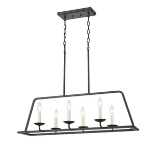 ELK Home - 90251/6 - Six Light Chandelier - Ellisville - Matte Black