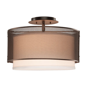 Hammerton Studio - CLB0019-14-BB-SH-E2 - Semi-Flush Mount - Uptown Mesh - Burnished Bronze