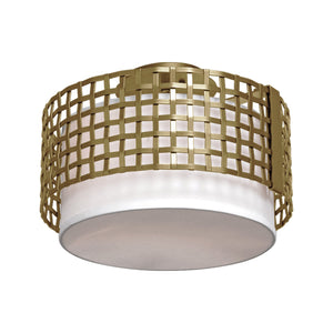 Hammerton Studio - CLB0037-14-GB-SH-E2 - Semi-Flush Mount - Tweed - Gilded Brass
