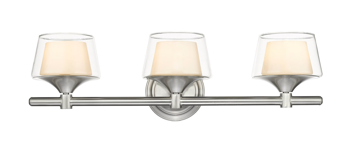 Innovations - 311-3W-SN-CLW - Three Light Bath Vanity - Auralume - Satin Nickel