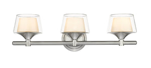 Innovations - 311-3W-SN-CLW - Three Light Bath Vanity - Auralume - Satin Nickel