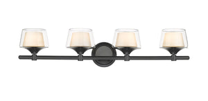 Innovations - 311-4W-BK-CLW - Four Light Bath Vanity - Auralume - Black