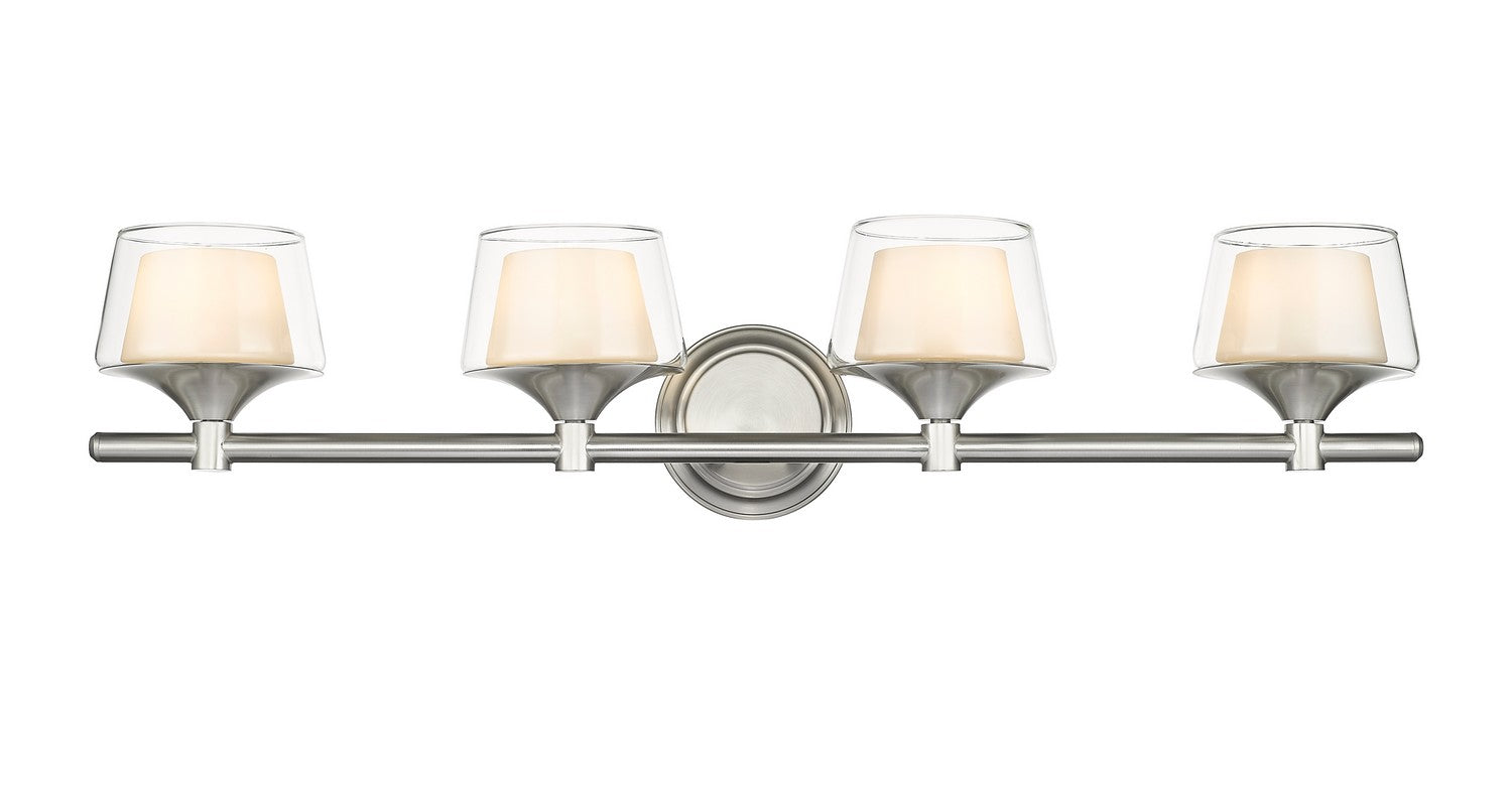 Innovations - 311-4W-SN-CLW - Four Light Bath Vanity - Auralume - Satin Nickel