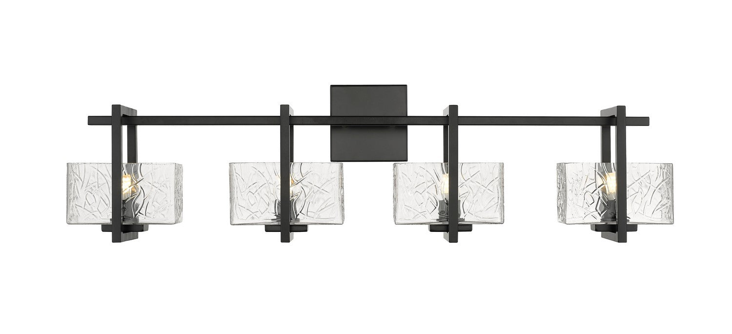 Innovations - 312-4W-BK-CL - Four Light Bath Vanity - Auralume - Black