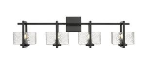 Innovations - 312-4W-BK-CL - Four Light Bath Vanity - Auralume - Black