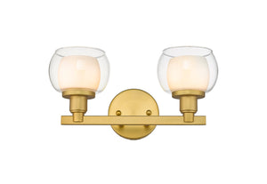 Innovations - 330-2W-SG-CLW - Two Light Bath Vanity - Auralume - Satin Gold