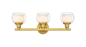 Innovations - 330-3W-SG-CLW - Three Light Bath Vanity - Auralume - Satin Gold