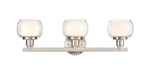 Innovations - 330-3W-SN-CLW - Three Light Bath Vanity - Auralume - Satin Nickel